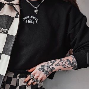 P&Co Rise above black cropped sweater